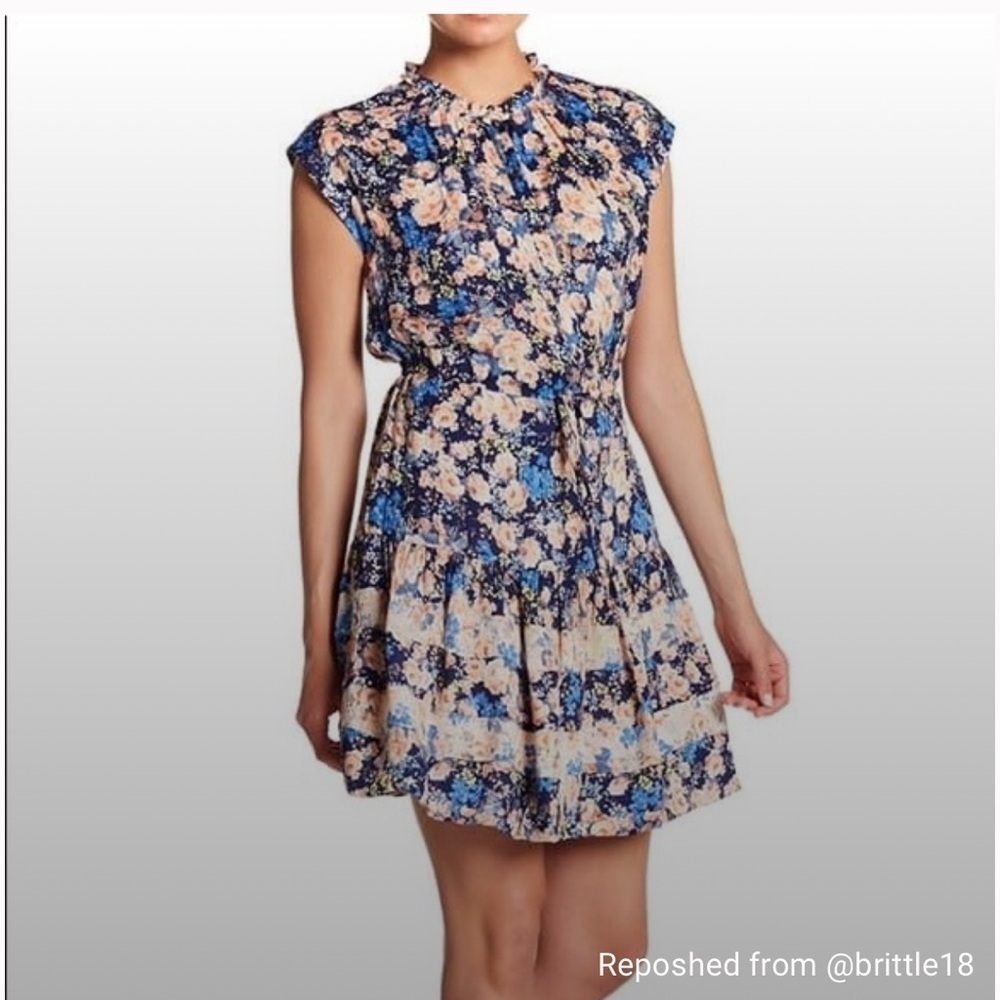 Rebecca Taylor Gigi floral silk shirt dress
